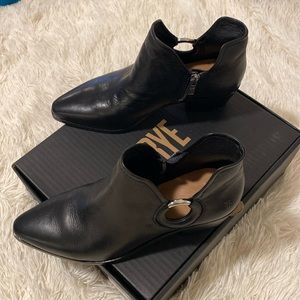 Frye Black Leather Ankle Booties